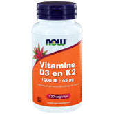 NOW Foods Vitamine D-3 & K-2, gélules végétales, soutien potentiel des os.