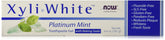 NOW Foods XyliWhite dentifrice bicarbonate de soude, tube menthe platine et haleine fraîche.