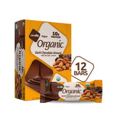 Barre NuGo Bio chocolat noir enrobée, expérience fondante pour une pause gourmande.