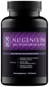 Nugenix PM ZMA, bouteille-sommeil prête pour un repos potentiellement réparateur.