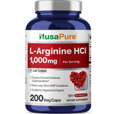 NusaPure L-Arginine 1000 mg, bouteille pratique pour une routine végétarienne