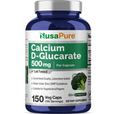 Capsules NusaPure Calcium D-Glucarate faciles à avaler au quotidien.