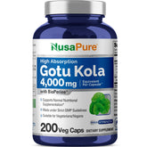 NusaPure Gotu Kola – capsules 20:1, équivalent 4000 mg, usage quotidien potentiel