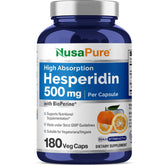 NusaPure Hesperidine bouteille 500 mg, usage quotidien.