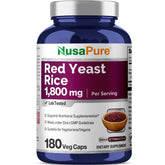 NusaPure levure rouge 1800 mg - bouteille pratique pour une routine végétale quotidienne