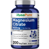 NusaPure Magnésium Citrate - bouteille, prise quotidienne simplifiée.