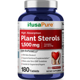 NusaPure Stérols 1500 mg – bouteille montrant la concentration élevée pour l'apport quotidien.