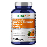 NusaPure Turmeric Curcumin Complex boîte et emballage, soutien potentiel au quotidien.