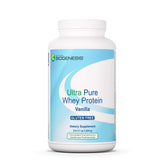 Nutra Biogenesis Ultra Pure Whey vanille dans le pot, shake quotidien léger