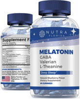 Nutra Florida Melatonin Gummies – bouteille clairement présentée pour un sommeil naturel potentiel