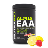 Bouteille NutraBio Alpha EAA pour récupération et hydratation pendant l’entraînement.