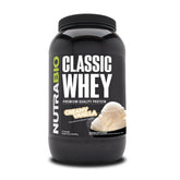 NutraBio Classic Whey poudre Vanille Crème idéale après l'entraînement.