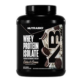 NutraBio Whey Isolate Cookies Creme - emballage clair prêt pour une séance protéinée.