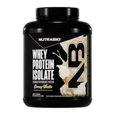 NutraBio Whey Isolate poudre vanille crème, prête à la récupération musculaire après l’entraînement.