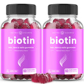 NutraChamps Biotine Gummies framboise flacon soutien cheveux potentiels et peau lumineuse