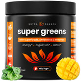 NutraChamps Super Greens, emballage du pot, pratique pour démarrer votre journée.