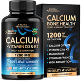 NutraHarmony Calcium 1200 mg avec D3 sur bouteille, soutien durable des os.