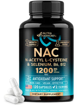 NUTRAHARMONY NAC: capsules avec sélénium et B6-B12 pour un soutien antioxydant potentiel.