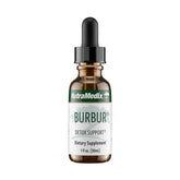NutraMedix Burbur flacon tincture ambré prêt pour détox potentiel.