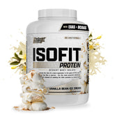 Nutrex IsoFit bouteille vanille montrant le goût riche et le mélange facile