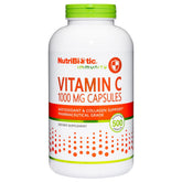 NutriBiotic vitamine C 1000 mg – bouteille, soutien immunitaire potentiel et énergie quotidienne.