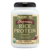 NutriBiotic protéine riz chocolat poudre, texture onctueuse prête à mélanger