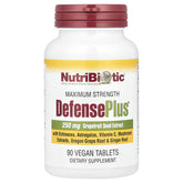 NutriBiotic Defense Plus 90 tablettes dans leur boîte, complément quotidien pratique.