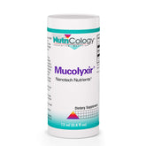 Nutricology Mucolyxir, bouteille-liquide, soutien potentiel à la respiration.