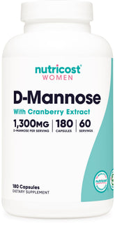 Nutricost D-Mannose, bouteille et étiquette, facile à intégrer à votre routine quotidienne.