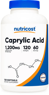 Nutricost Acide caprylique 1200mg, bouteille, soutien potentiel à l'énergie et au bien-être
