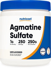 Nutricost Agmatine Sulfate en bouteille, pure et facile à ranger.