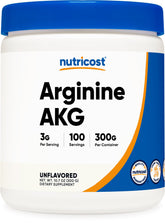 Nutricost Arginine AKG, poudre en bouteille 300 g, facilité d'utilisation pour vos entraînements.