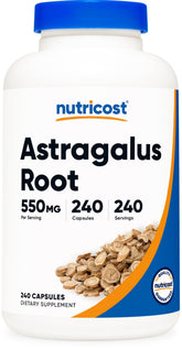 Nutricost Astragalus gélules 550 mg – bouteille, routine quotidienne pratique.