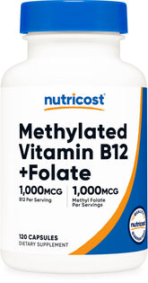 Nutricost B12 méthylée et folate bouteille: soutien quotidien possible