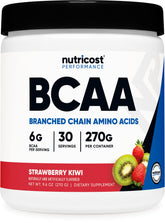 Nutricost BCAA flacon sur étagère, pratique pour des entraînements soutenus.