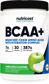 Nutricost BCAA Hydration poudre pomme-verte pour hydratation rapide durant l'entraînement