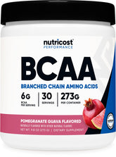 Nutricost BCAA Poudre flacon Pomegranate Guava, parfait après l'entraînement.