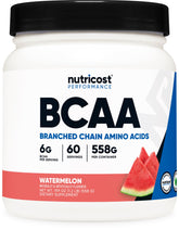 Nutricost Poudre BCAA Pastèque – emballage clair pour démarrer l'entraînement