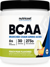 Nutricost BCAA Peach Pear — bouteille prête à l’emploi pour l’entraînement.