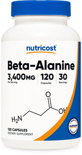 Nutricost Beta-Alanine, bouteille 3400 mg, soutien potentiel à l'endurance