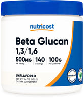 Nutricost bêta-glucane poudre emballage facile à intégrer dans votre routine quotidienne.