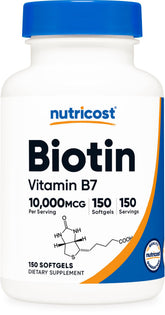 Nutricost Biotine 10 000 mcg en bouteille, routine quotidienne pratique