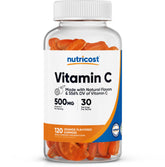 Nutricost bonbons-gélifiés vitamine C : bouteille visible, pratique et faciles à emporter