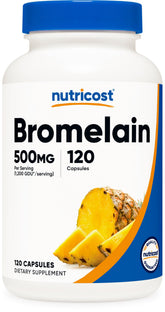 Nutricost Bromélaïne 500 mg gélules végétariennes, soutien digestif potentiel.