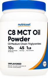 Nutricost C8 MCT Poudre en bouteille, usage pratique au quotidien.