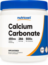 Nutricost Calcium Carbonate – poudre 500 g, bouteille pratique pour l'usage quotidien.