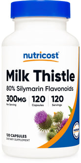 Nutricost Chardon-Marie: bouteille montrant les gélules pour une routine quotidienne pratique.