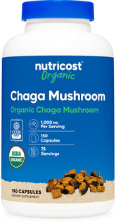 Nutricost Chaga bio – capsules, bouteille pratique pour votre routine quotidienne
