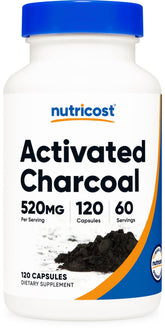 Nutricost Charbon Actif 520 mg capsules dans un flacon