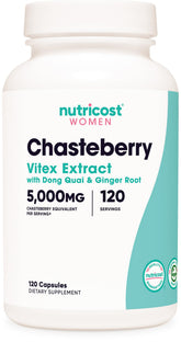 Nutricost chasteberry en bouteille, gélules faciles à avaler pour un usage quotidien.